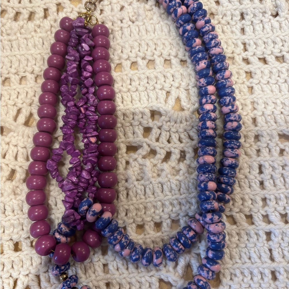 Sassy Jones vintage Purple and Blue Beaded Necklace